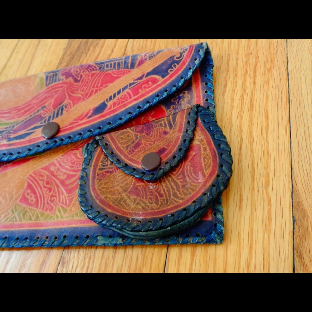 Tribal wallet with matching change purse